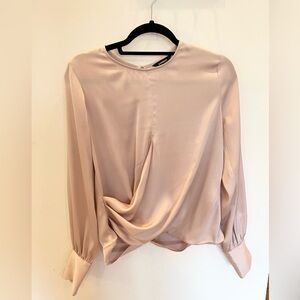 Express - Elegant Satin Light Pink Women's Blouse